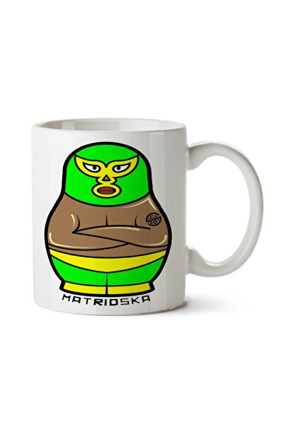 ART HEDİYE كوب ماتريوشكا المحارب مطبوع على الجانبين