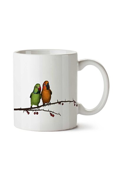 ART HEDİYE كوب مطبوع على الجانبين من Love-Birds-Download-PNG
