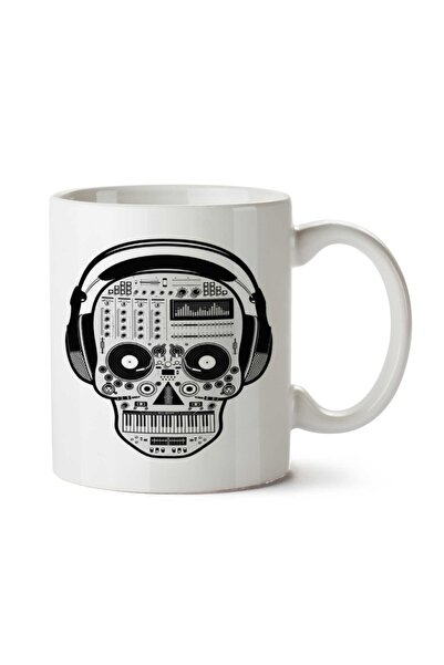 ART HEDİYE كوب مطبوع عليه رأس منقوش بالموسيقى الجافة