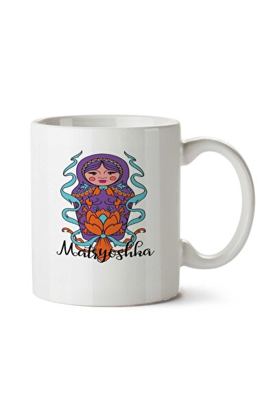 ART HEDİYE كوب ماتريوشكا جميل مطبوع على الجانبين