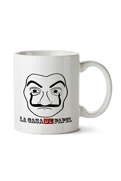 ART HEDİYE كوب LA CASA DE PAPEL مطبوع عليه نص وقناع على الوجهين
