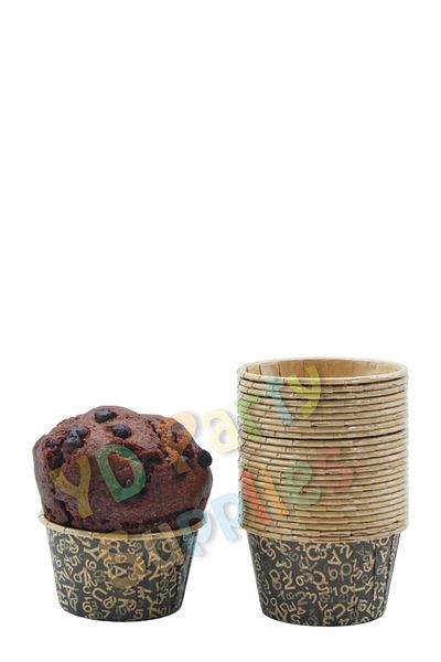 Yusuf Dirik YD Party Supplies Brown Letter Number Printed Muffin Cake Mold 50 Pieces 50x39