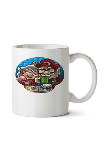 ART HEDİYE Mario Bros e a Princesa Peach em UP altas aventuras Two Side Print...