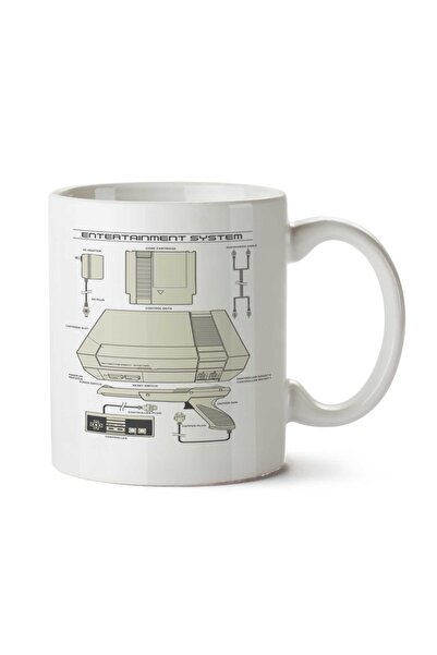 ART HEDİYE Old School Gamer School Gaming Two Sided Printed Mug Cup
