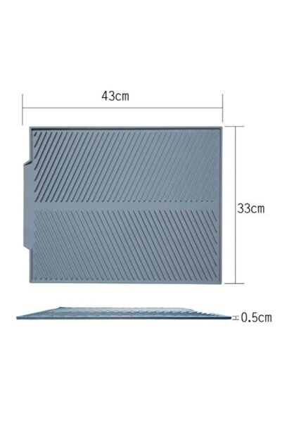HOLLYHOME Silikon Bulaşık Kurutma Matı, Isıya Dayanıklı Lavabo Süzgeç Nihale Mutfak Tezgahı Mat 43x33cm