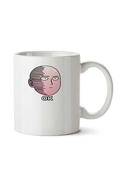 ART HEDİYE One Piece OK Face Text Two Sided Printed Mug