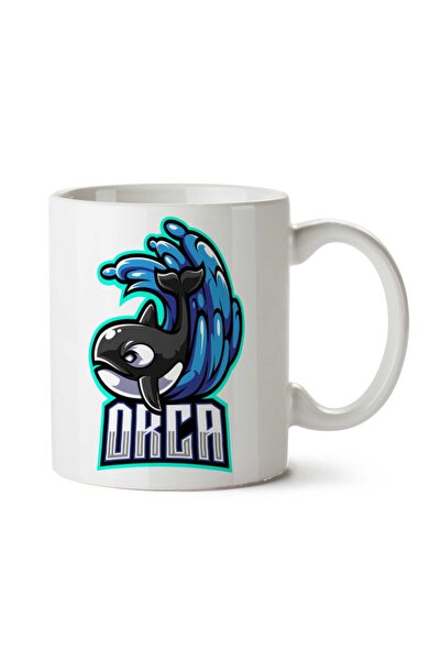 ART HEDİYE كوب مطبوع على الجانبين من Orca Fish