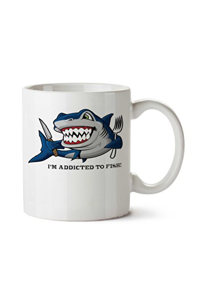 ART HEDİYE كوب بوكر شارك مطبوع على الجانبين