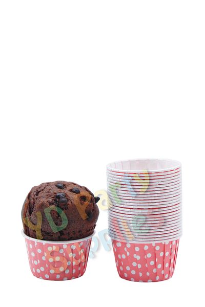 Yusuf Dirik YD Party Supplies Light Pink Polka Dot Muffin Cake Mold 50 Pieces 50x39mm