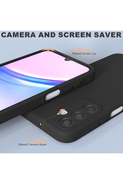 m.tk moveteck Samsung Galaxy A05s Kılıf Kamera Korumalı Yumuşak Renkli Silikon + 9H Ekran Koruyucu Cam 2'li Set