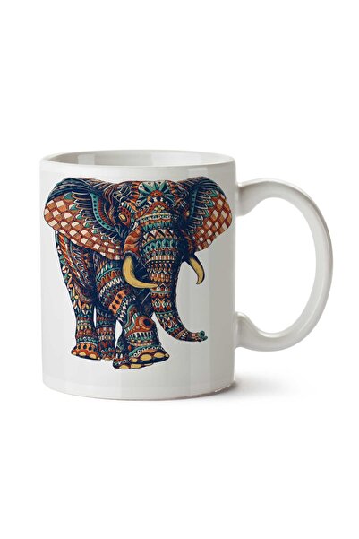 ART HEDİYE كوب على شكل فيل ملون مطبوع على الجانبين