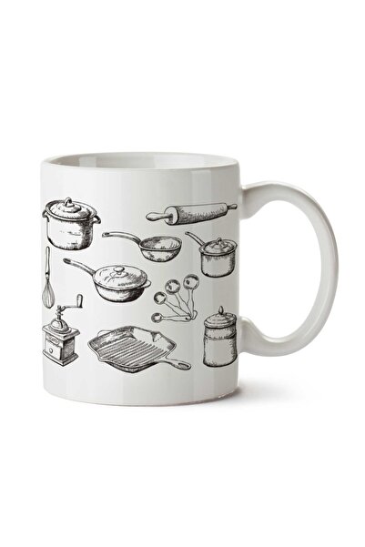 ART HEDİYE كوب مطبوع على الجانبين لأدوات المطبخ