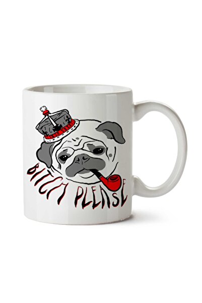 ART HEDİYE كوب مطبوع على الجانبين من Pug Life Bitch Please