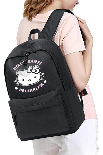 Touz Hello Kanye Be Fearless Printed Unisex Backpack