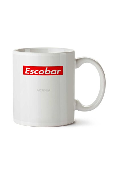 ART HEDİYE كوب بابلو إسكوبار ذو نص أحمر مطبوع على الجانبين