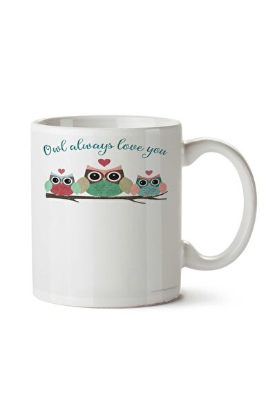 ART HEDİYE كوب مطبوع على الجانبين من Owl Always Love You bycc