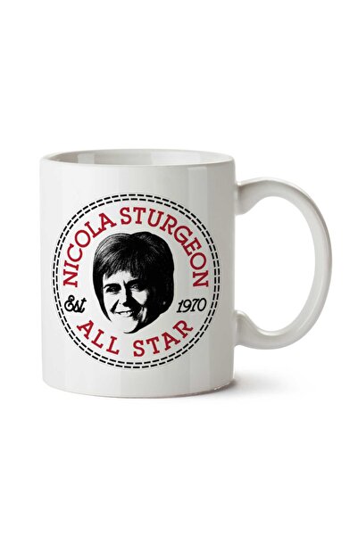 ART HEDİYE كوب مطبوع عليه شعار نيكولا ستورجون All Star Converse على الجانبين