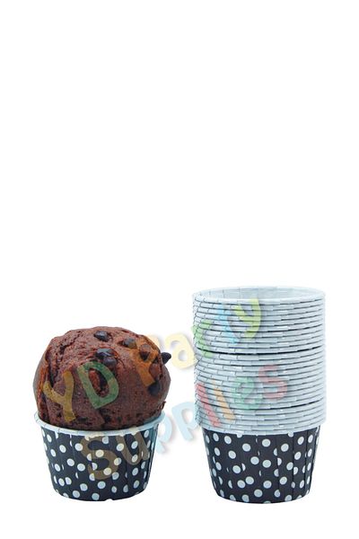 Yusuf Dirik YD Party Supplies Black Polka Dot Muffin Cake Mold 50 Pieces 50x39