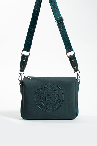 Just Polo حقيبة كتف بترولية خضراء - متوسطة الحجم، حزام سميك، حقيبة كروس يومية...