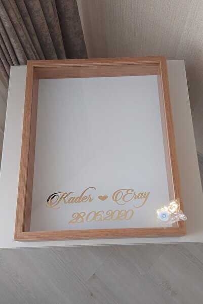 Verda Çerçeve 40x50 Cm Bambu Ledli Derin Anı Çerçevesi-gül Kutusu-dekoratif Hatıra Çerçevesi-beyaz Zemin!