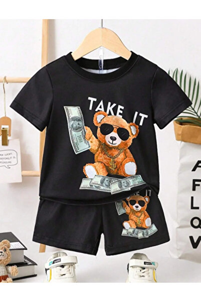 MODABEBEX Zestaw szorty Teddy Bear New Printed Top i dół 4 lata/13 lat