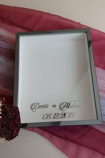 Verda Çerçeve 40x50 Cm Smoked Deep Memory Frame - LED-Free Rose Box - White Floor!New Fashion Frame