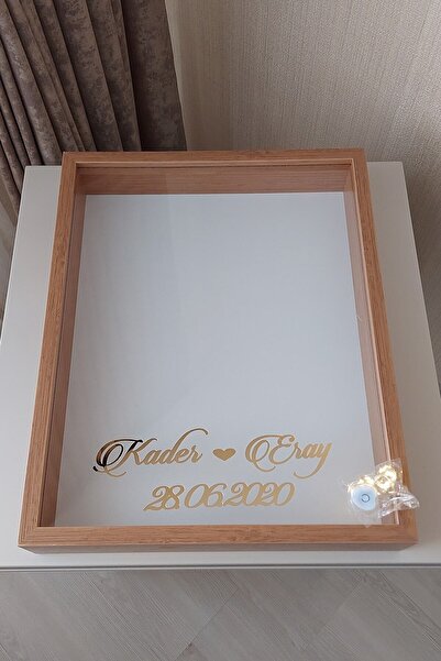 Verda Çerçeve 40x50 Cm Bambu Ledli Derin Anı Çerçevesi-gül Kutusu-dekoratif Hatıra Çerçevesi-beyaz Zemin!