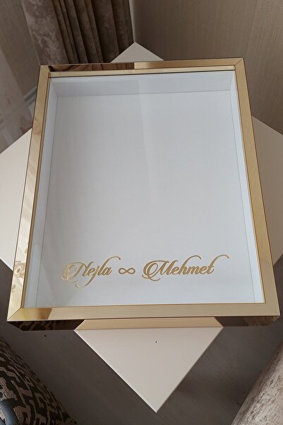 Verda Çerçeve Rama de memorie cu trandafiri acoperite cu aur de 40x50 cm! Cadru fără LED-uri adânc! Cadru de memorie cu trandafiri - pentru buchete de mireasa