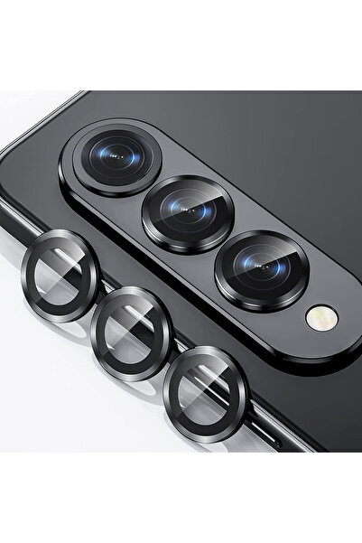 Fibaks Samsung Galaxy Z Fold 5 Uyumlu Uygulama Aparatlı Renkli Kamera Lens Koruyucu Cam Kamera Koruma