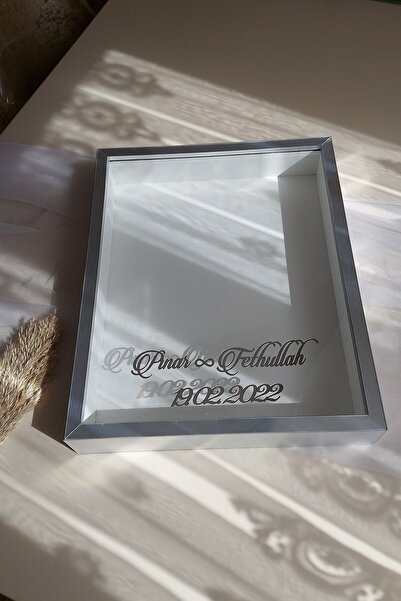 Verda Çerçeve 40x50 Cm Argintiu Plexi acoperit Deep Ledless Rose Cadru de memorie! Cutie de trandafiri