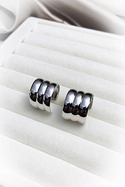 roshel 3 Row Convex Hoop Earrings Oval Hoop Earrings