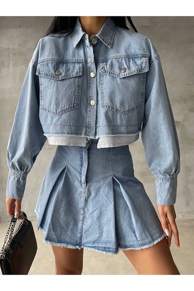 Mulberry Piece and pocket detail Denim Set