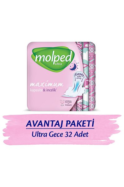 Molped Ultra Hygienic Pad Anatomical Night Super Economical 16 x 2 Pcs