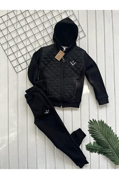 YARENKİDS Set de trening pentru băieți, cu glugă, cu fermoar