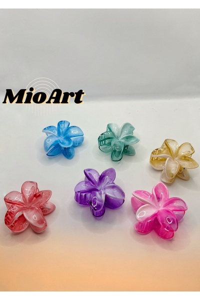 MioArt Aloha Hibiscus Çiçek Lotus Mandal Saç Tokası 6 Adet Özel Renkler
