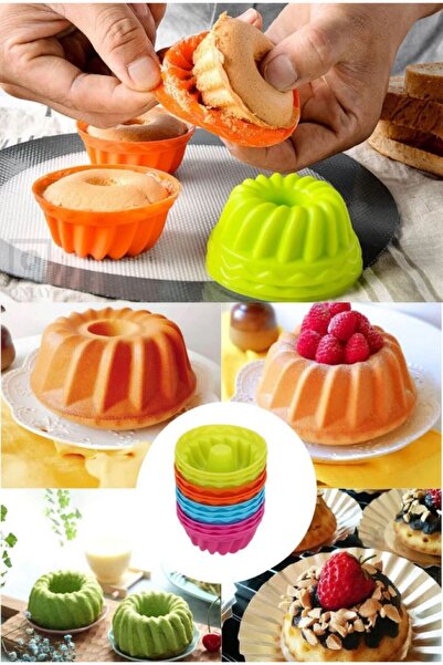 HOLLYHOME 12'li Yıkanabilir Mini Chef Muffin Pişirme Kalıbı, Silikon Göbekli Kek, Cupcake, Hamur Işi Kap