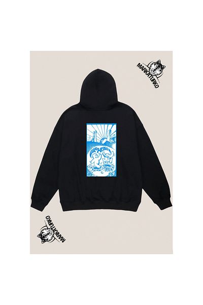 MarkaTurko EUPHORIA custom design back printed Black Hooded unisex Sweatshirt 1305-1