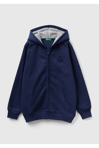 United Colors of Benetton Момчешки тъмносин суитшърт с лого на Benetton