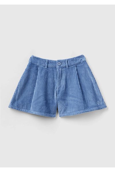 United Colors of Benetton Mini pantaloni scurți din catifea albastră - Fată, BE Brodat Airman