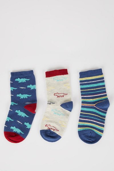 DeFacto Baby Boy 3-Piece Cotton Long Socks B1431a5ns