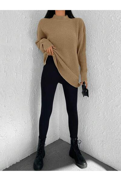 ATEMODAA HALF FISHER KNIT SWEATER