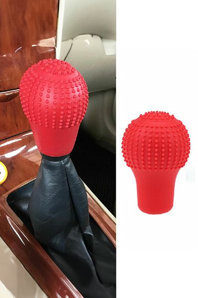 C9 Universal Red Round Silicone Gear Shift Knob Cover
