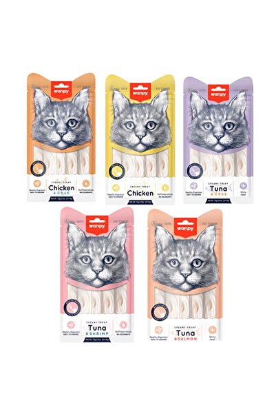 Wanpy Karışık 5 Lezzetli Krema Kedi Ödülü 14 gr X 25'li