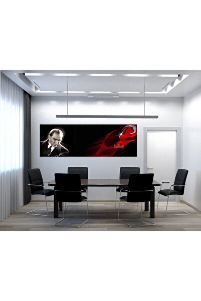 HDART Soyut Yağlı Boya Efektli Gazi Musfa Kemal ATATTÜRK TÜRK Bayrağı Kanvas ...