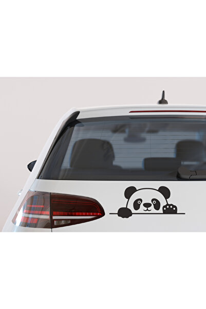 Genel Markalar Panda Camdan Bakan Panda Oto Cam Yazısı 13x5 Cm Araba Arkası S...