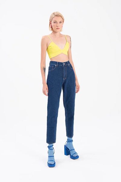 Livik Gemme Women's Navy Blue Lycra Boyfriend Denim Jeans