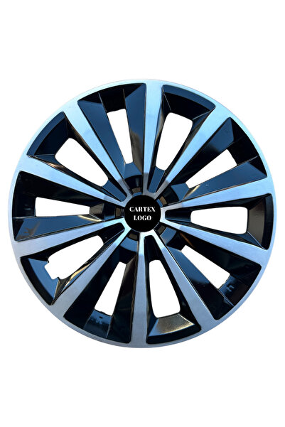 Cartex TATA 14'' İNÇ ARAÇLAR İÇİN JANT KAPAĞI SİYAH- GRİ (LOGO HEDİYE)