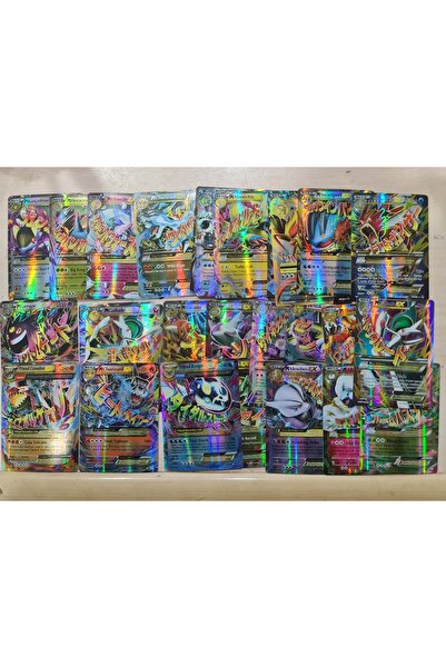 MYCH Parlak Hologramlı Pokemon 10 Parça Mega Ex Seti En Güçlü Kartlar Efsanev...