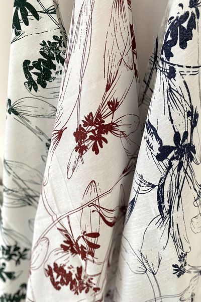 Emtory Home 3-Piece Floral Drying Cloth - German Cloth - Thin Linen Washcloth - 50 x 70 cm
