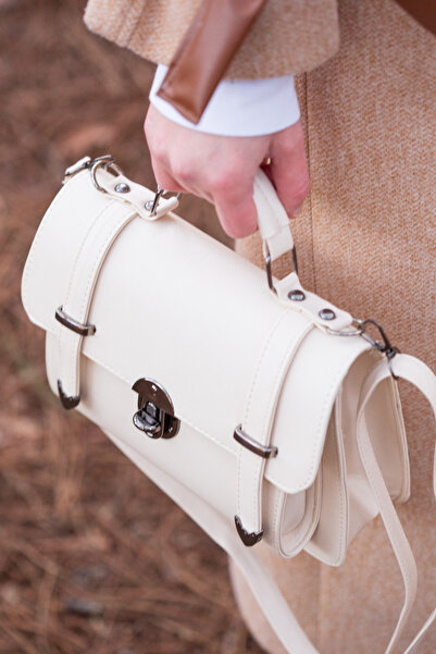 GIMOSA حقيبة نسائية من الجلد النباتي من Ines بحزام طويل قابل للتعديل وقابلة للقفل، حقيبة كتف، حقيبة كروس